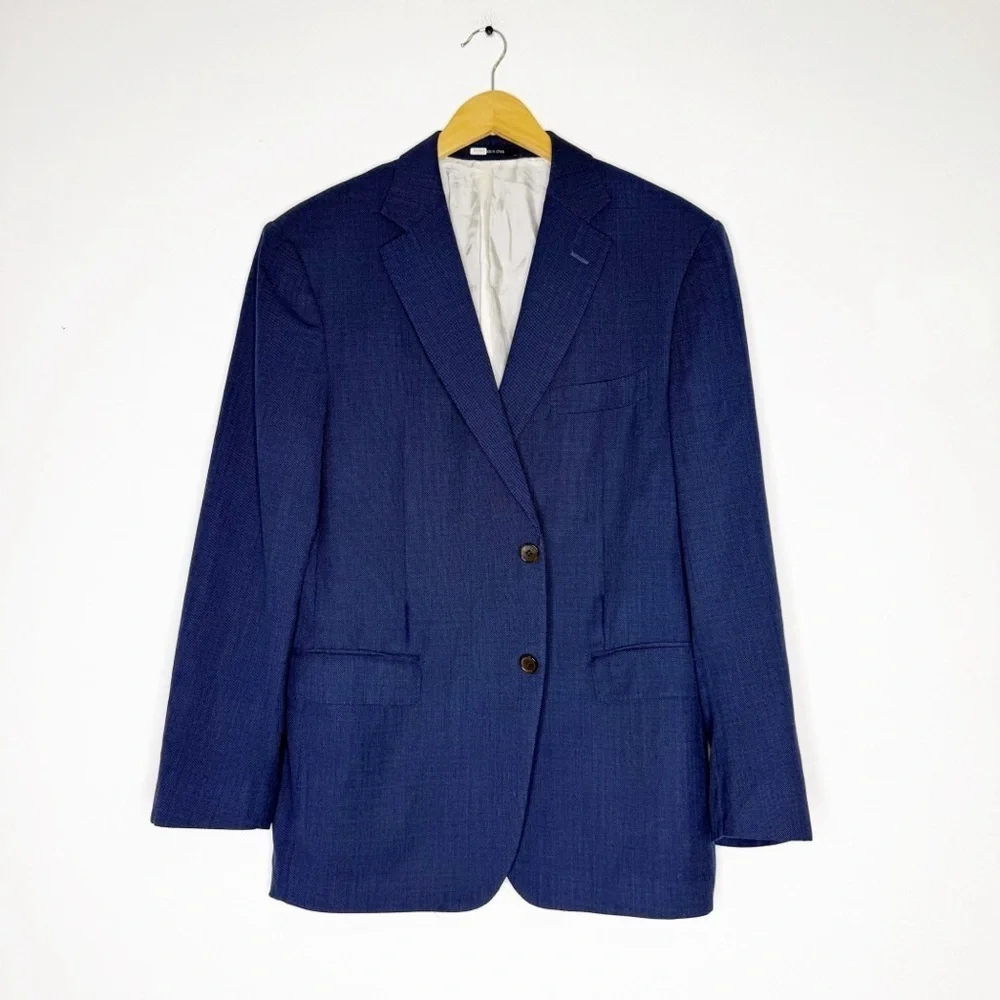 Suitsupply Napoli Jacket Size 46 US Slim Straight Cut Navy Blue 100% Wool